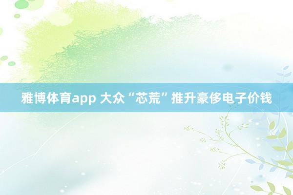 雅博体育app 大众“芯荒”推升豪侈电子价钱