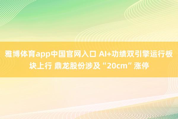 雅博体育app中国官网入口 AI+功绩双引擎运行板块上行 鼎龙股份涉及“20cm”涨停