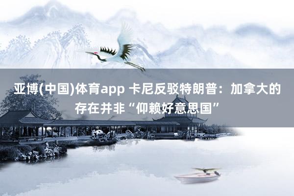 亚博(中国)体育app 卡尼反驳特朗普：加拿大的存在并非“仰赖好意思国”
