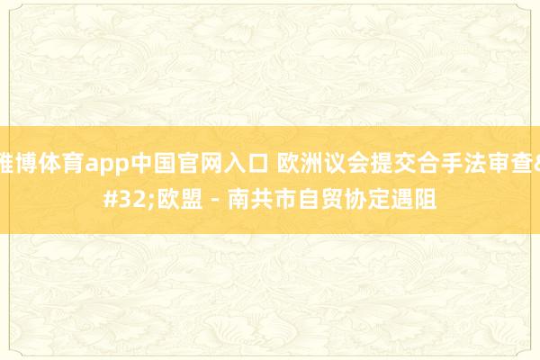 雅博体育app中国官网入口 欧洲议会提交合手法审查 欧盟－南共市自贸协定遇阻