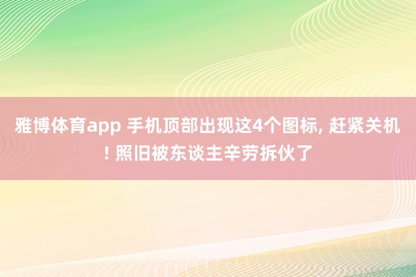 雅博体育app 手机顶部出现这4个图标， 赶紧关机! 照旧被东谈主辛劳拆伙了