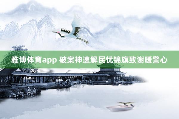 雅博体育app 破案神速解民忧锦旗致谢暖警心