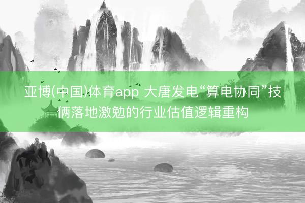 亚博(中国)体育app 大唐发电“算电协同”技俩落地激勉的行业估值逻辑重构