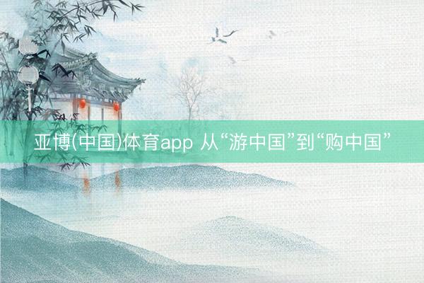 亚博(中国)体育app 从“游中国”到“购中国”