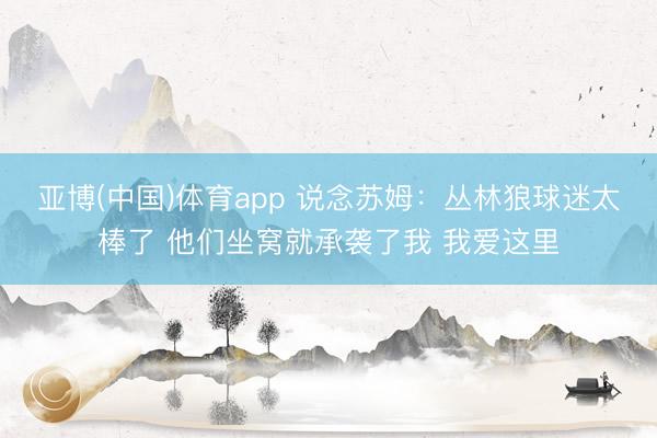 亚博(中国)体育app 说念苏姆：丛林狼球迷太棒了 他们坐窝就承袭了我 我爱这里