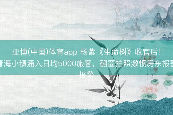 亚博(中国)体育app 杨紫《生命树》收官后！青海小镇涌入日均5000旅客，翻窗拍照激愤房东报警