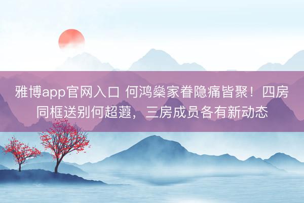 雅博app官网入口 何鸿燊家眷隐痛皆聚！四房同框送别何超蕸，三房成员各有新动态