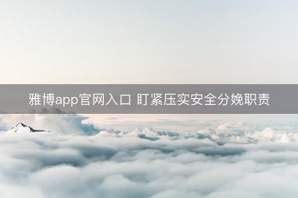 雅博app官网入口 盯紧压实安全分娩职责